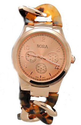 Bora Rose Gold Tone/tort-GEN Oversized Interlocked Chain Band
