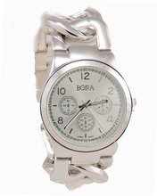 Bora Silver Tone Oversized Interlocked Chain Band