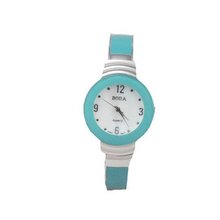 Classic Chrome and Blue Bangle Cuff