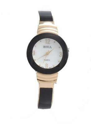 Classic Goldtone and Black Bangle Cuff