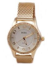 Gold-Tone Mesh Bracelet Rhinestones Accent