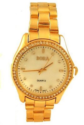 Stylish Gold Tone Round Ladies Bracelet Japan Movement