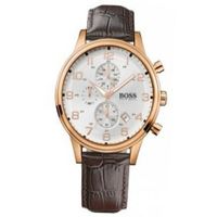 Hugo Boss 1512519 White Dial Chronograph Date Leather Strap