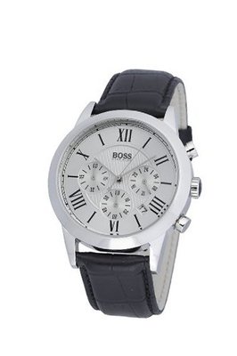 Hugo Boss Gents Stainless Steel with Leather Strap