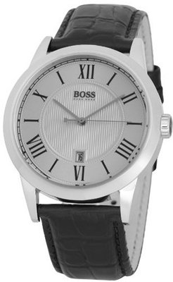 Hugo Boss Gents Stainless Steel with Leather Strap