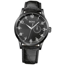 uBOSS Black by Hugo Boss BOSS Black 'Aviator' Round Leather Strap 