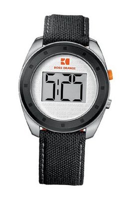 Boss Orange Digital with Black Material Strap