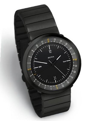 MONDO BLACK EDITION, Dual Timer by Botta Design (Steel Strap) - 269011BE