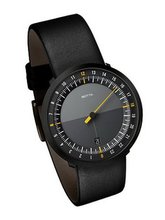 UNO 24 BLACK EDITION - ONE HAND by Botta-Design (Rubber Strap) - 229012BE