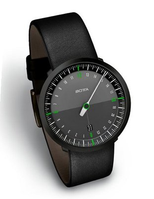 UNO 24 NEO BLACK EDITION by Botta-Design (Rubber Strap), 228012BE