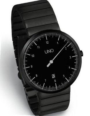 UNO 40 BLACK EDITION - One Hand by Botta-Design (Steel Strap) - 219011BE