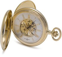 Bouverat 1919 Double Opening Polished Case Half Hunter Mechanical Skeleton Pocket with White Dial BV824104