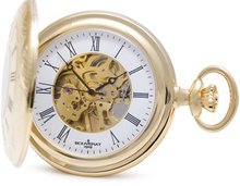 Bouverat 1919 Patterned Case Half Hunter Mechanical Roman Pocket with White Dial BV824107