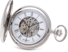Bouverat 1919 Patterned Case Half Hunter Mechanical Roman Pocket with White Dial BV824207