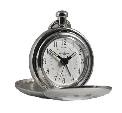Bouverat BV83202 Quartz Demi Half Hunter Arabic Dial Pocket in Polished Chrome including Alarm Function