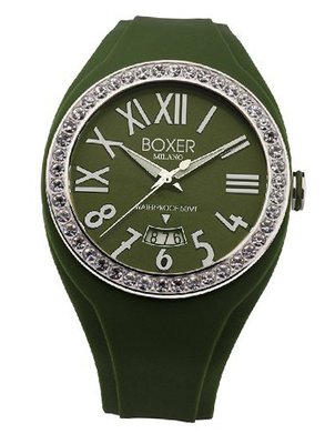 BOX 40Z GREEN Zircons Roman Numerals Luminous Hunter Green Date