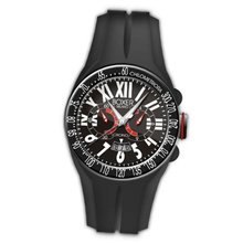 Boxer Milano Unisex Quartz with Black Dial Chronograph Display and Black Rubber Strap BOX 48 CR BK
