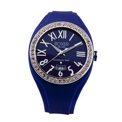Boxer Milano Unisex Quartz with Blue Dial Analogue Display and Blue Rubber Strap BOX 40 Z BL