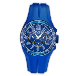 Boxer Milano Unisex Quartz with Blue Dial Chronograph Display and Blue Rubber Strap BOX 48 CR BL