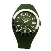 Boxer Milano Unisex Quartz with Green Dial Analogue Display and Green Rubber Strap BOX 40 GR