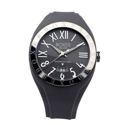Boxer Milano Unisex Quartz with Grey Dial Analogue Display and Grey Rubber Strap BOX 40 GY