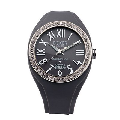 Boxer Milano Unisex Quartz with Grey Dial Analogue Display and Grey Rubber Strap BOX 40 Z GY