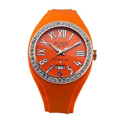 Boxer Milano Unisex Quartz with Orange Dial Analogue Display and Orange Rubber Strap BOX 40 Z OR
