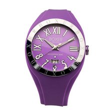 Boxer Milano Unisex Quartz with Purple Dial Analogue Display and Purple Rubber Strap BOX 40 VL