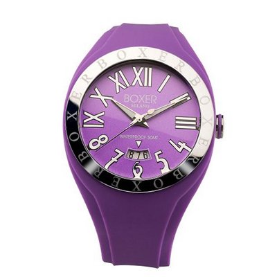 Boxer Milano Unisex Quartz with Purple Dial Analogue Display and Purple Rubber Strap BOX 40 VL