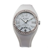 Boxer Milano Unisex Quartz with White Dial Analogue Display and White Rubber Strap BOX 40 Z WH