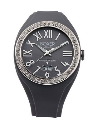 uBoxer Milano BOX 40Z GREY Zircons Roman Numerals Luminous Grey Date 