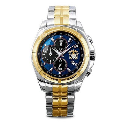 Engraved U.S. Navy Stainless Steel Chronograph