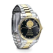 Stainless Steel Firemen Gift For Firefighters: 24K Gold-plated Accents and Maltese Cross