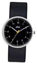 Braun Analog Black Face, Black Leather Band 38mm