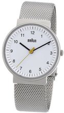 Braun BN0031WHSLMHL Classic Mesh Analog Display Quartz Silver