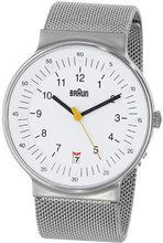 Braun BN0082WHSLMHG Classic Mesh Analog Display Quartz White
