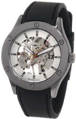 Breda 1450_gun/black "Addison" Mechanical See-Through Silicone Band