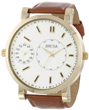 Breda 1637-gold/brown Aaron Oversized Dual Time Zone