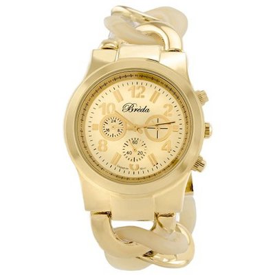 Breda 2331-Horn Locklin Horn and Gold Circular Links