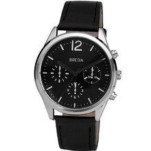 Breda 2369-Silver/Black "James" Pilot-Style faux leather