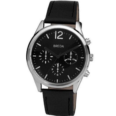 Breda 2369-Silver/Black "James" Pilot-Style faux leather