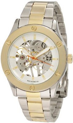 Breda 5168-TTSilvGold "Addison" Mechanical See-Through Metal Band