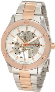 Breda 5168-TTSilvRose "Addison" Mechanical See-Through Metal Band