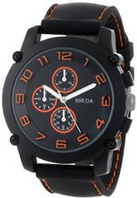 Breda 8135_orange "Colton" Black Bezel Orange Accented Silicone Band