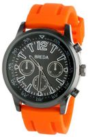 Breda 8150-Orange "Oliver" Orange Silicone and Silver-Tone