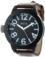 Breda 8160-brown Jaxon Thick Bold Bezel Faux Leather Band