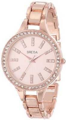 Breda 8172-rosegold "Veronica" Rose Gold-Tone and Rhinestone Slim Bracelet