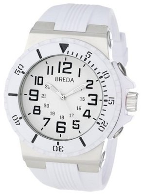 Breda 9302-White Clinton Tachometer Brushed Metal White Sport