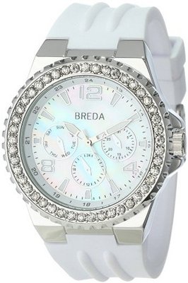 Breda 9305-whitesilver Ashley Rhinestone Bezel Sport Casual