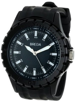 Breda 9308-black Harvey Thick Black Bezel Rubber Band